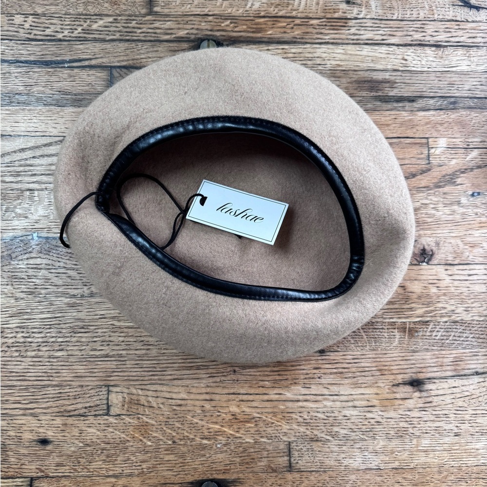 Lashae Tan Wool Beret, NWT, OS